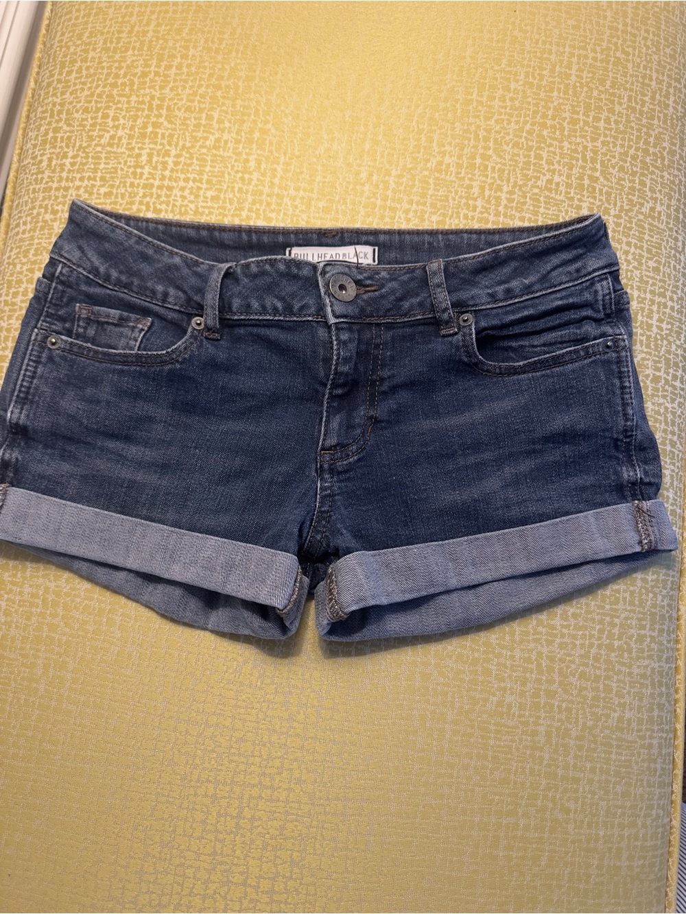 Bullhead Blue Rolled Cuff Denim Shorts